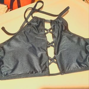 NWOT BIKINI HALTER TOP TEAL